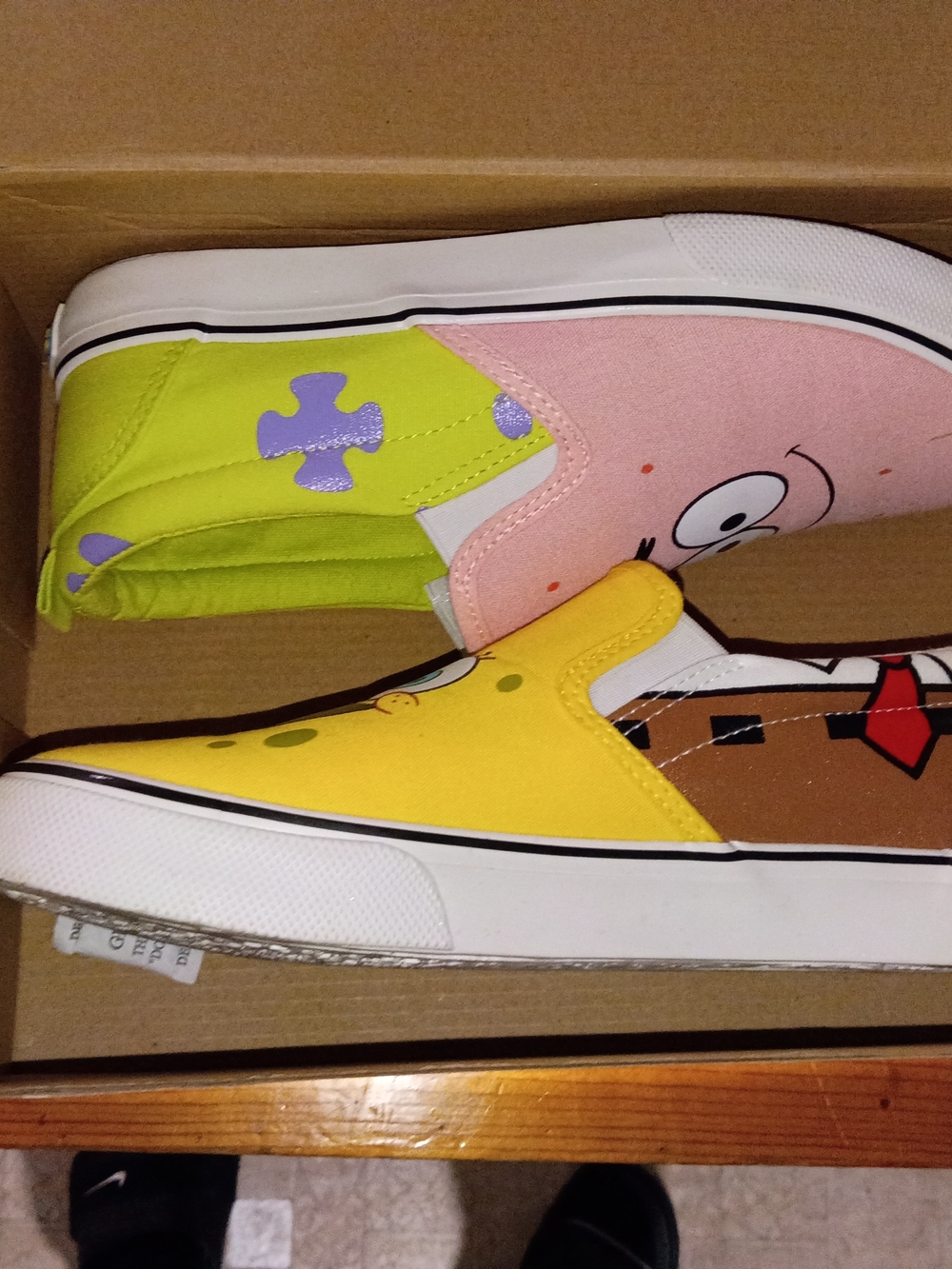 SpongeBob Squarepants Kids Slip-On Sneakers in Yellow, Pink & Lime